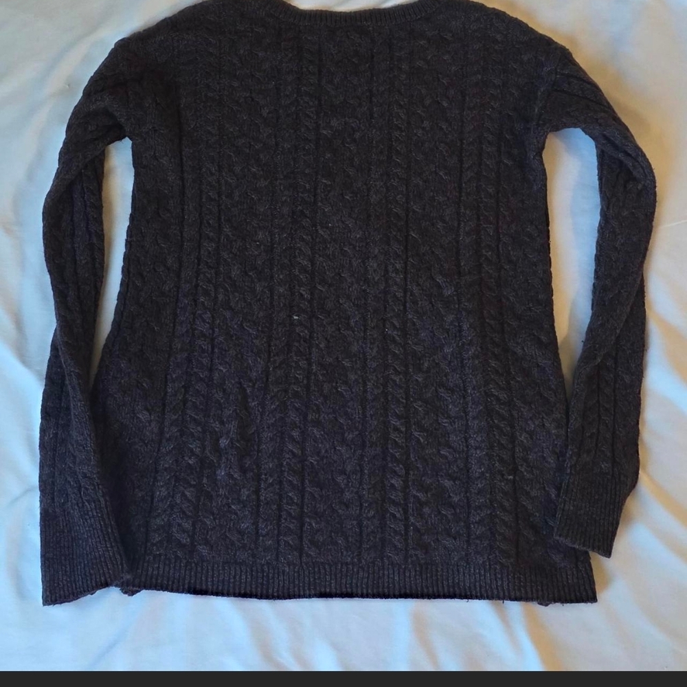 American Eagle Outfitters Dark Gray Knit Sweater